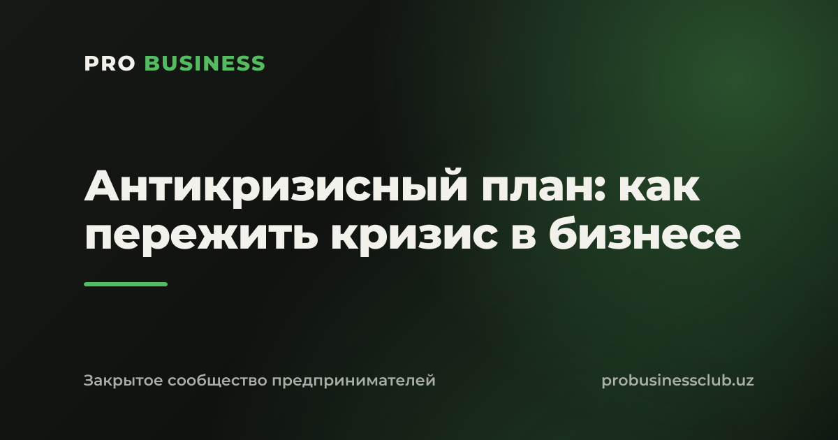 Антикризисный план: как пережить кризис в бизнесе