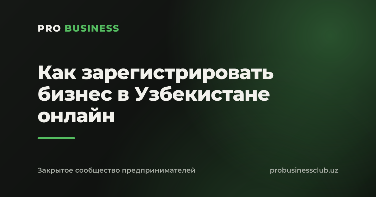 Как зарегистрировать бизнес в Узбекистане онлайн