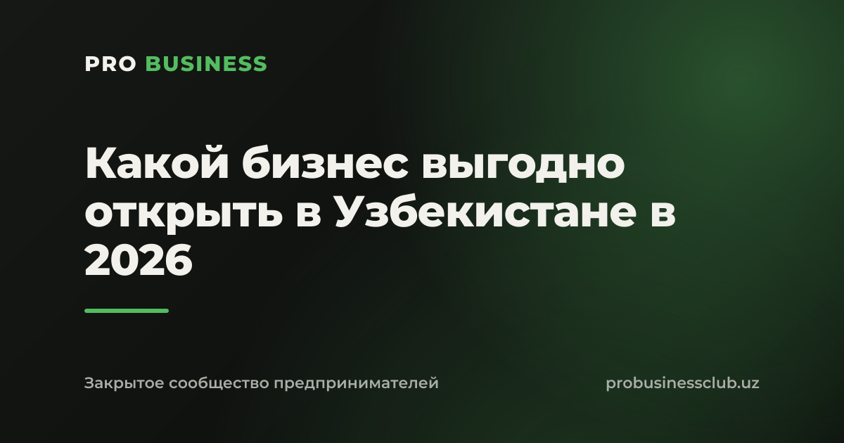 Какой бизнес выгодно открыть в Узбекистане в 2026
