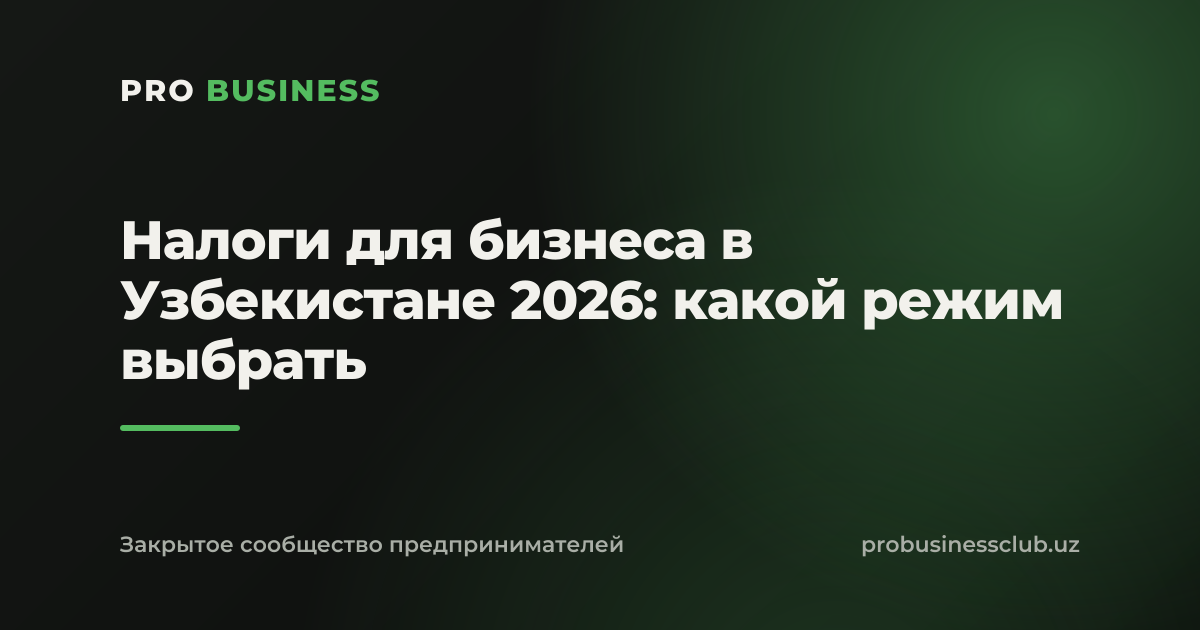 Налоги для бизнеса в Узбекистане 2026: какой режим выбрать