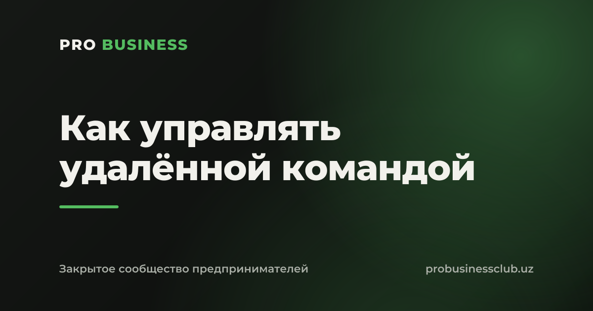 Как управлять удалённой командой