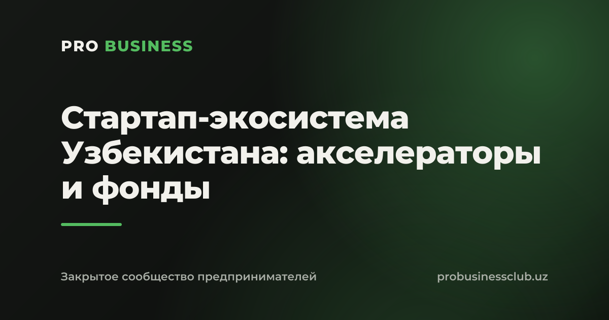 Стартап-экосистема Узбекистана: акселераторы и фонды