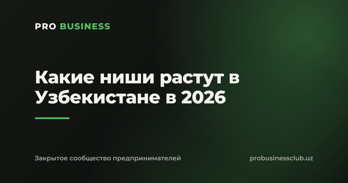 Какие ниши растут в Узбекистане в 2026
