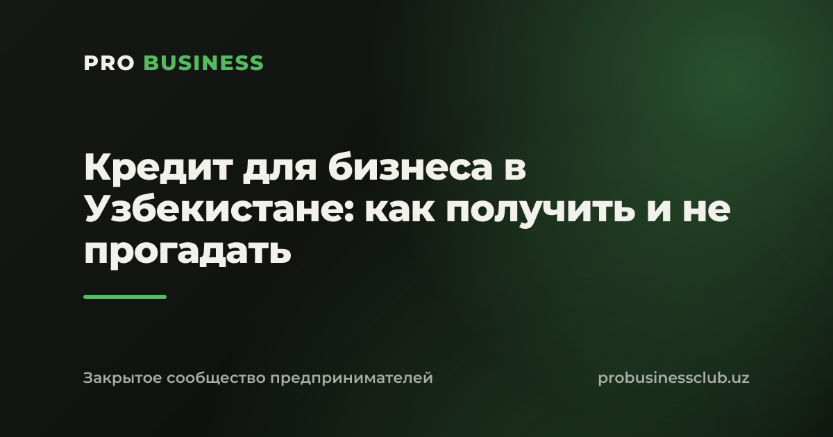 Кредит для бизнеса в Узбекистане: как получить и не прогадать